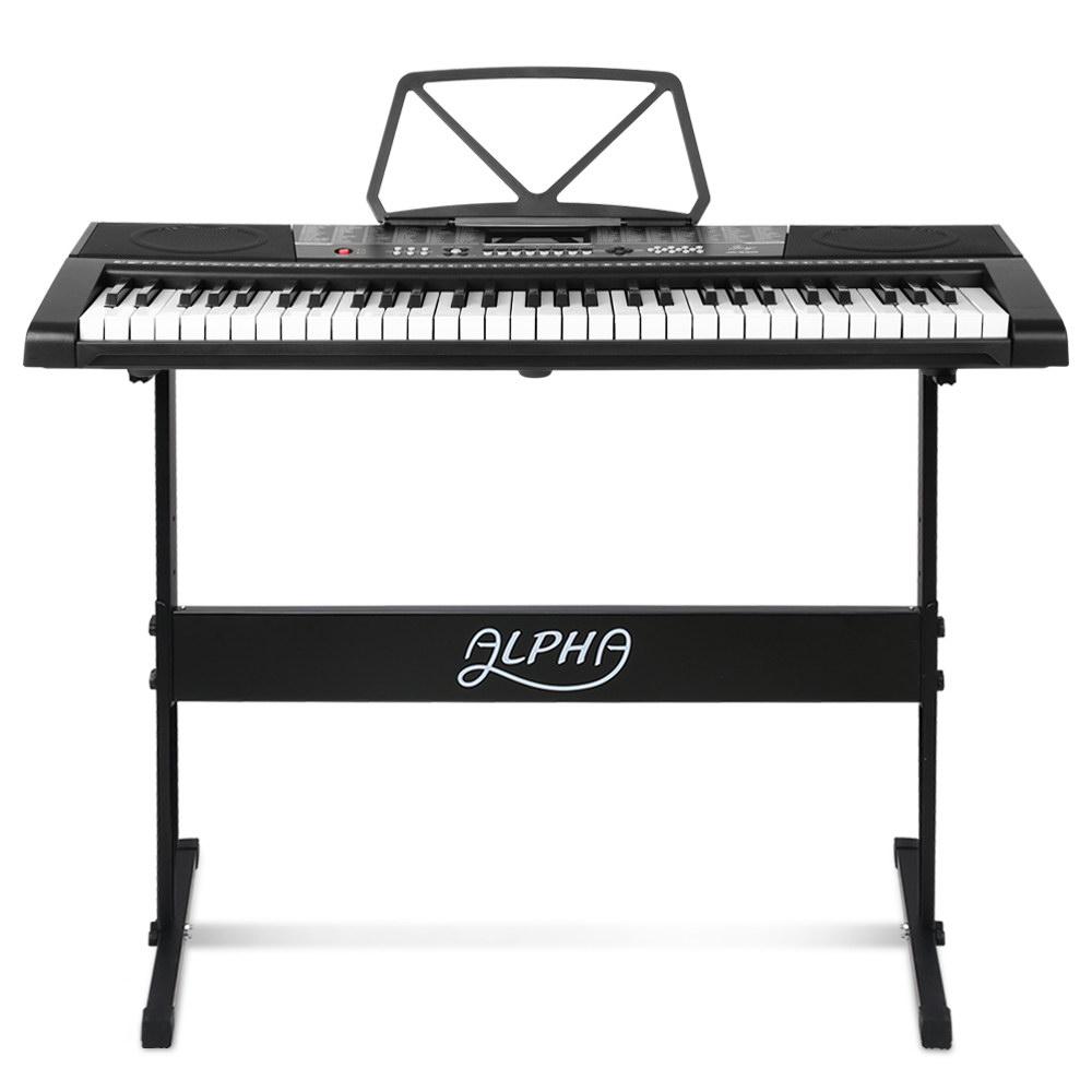 Alpha 61 Keys Electronic Piano Keyboard LED Electric w/Holder Music