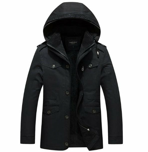 Mens Hooded Military Style Coat